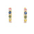Aretes en oro amarillo de 14K con 0.17CT en diamantes y 1.45CT en piedras semipreciosas