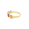 Anillo dama en oro amarillo de 14K con diamante de 0.14CT y piedra central de 1.09CT