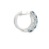 Aretes en oro blanco de 14K con diamante de 0.17CT y topacio London Blue de 1.26CT