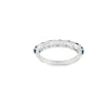 Anillo dama en oro blanco de 14K con diamante de 0.14CT y topacio London Blue de 0.96CT