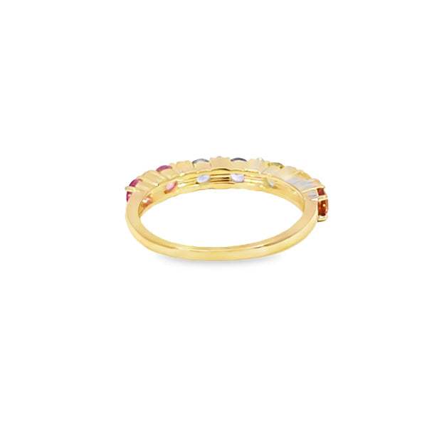 Anillo dama en oro rosa de 14K con diamante de 0.27CT y piedras multicolor de 1.57CT