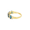 Anillo dama en oro amarillo de 14K con diamante de 0.27CT y topacio London Blue de 1.54CT