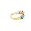 Anillo dama en oro amarillo de 14K con diamante de 0.27CT y topacio London Blue de 1.54CT