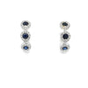 Aretes en oro blanco de 14K con diamante de 0.19CT y zafiro de 0.43CT