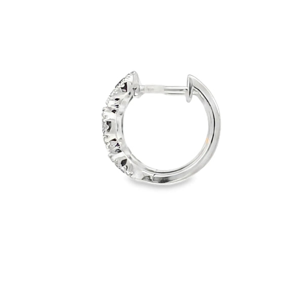 Aretes en oro blanco de 14K con diamante de 0.19CT y zafiro de 0.43CT