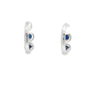 Aretes en oro blanco de 14K con diamante de 0.19CT y zafiro de 0.43CT