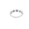 Anillo dama en oro blanco de 14K con diamante de 0.21CT y zafiro de 0.54CT