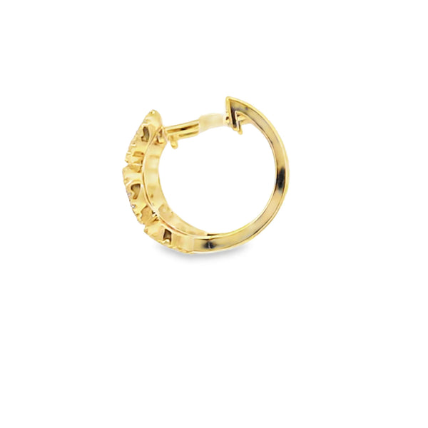 Aretes en oro amarillo de 14K con diamante de 0.20CT y rubí de 0.45CT