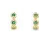 Aretes en oro amarillo de 14K con diamante de 0.20CT y esmeralda de 0.34CT