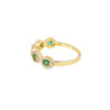 Anillo dama en oro amarillo de 14K con diamante de 0.21CT y esmeralda de 0.35CT