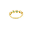 Anillo dama en oro amarillo de 14K con diamante de 0.21CT y esmeralda de 0.35CT
