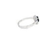 Anillo dama en oro blanco de 14K con diamante de 0.14CT y zafiro de 0.96CT
