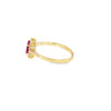 Anillo dama en oro amarillo de 14K con diamante de 0.14CT y rubí de 1.10CT