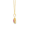 Dije con cadena en oro amarillo de 14K con diamante de 0.14CT y rubí de 0.96CT