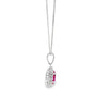 Dije con cadena en oro blanco de 14K con diamante de 0.14CT y rubí de 0.81CT