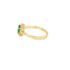 Anillo dama en oro amarillo de 14K con diamante de 0.14CT y esmeralda de 0.76CT