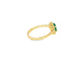 Anillo dama en oro amarillo de 14K con diamante de 0.14CT y esmeralda de 0.76CT