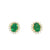 Aretes en oro amarillo de 14K con diamante de 0.29CT y esmeralda de 1.43CT