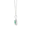 Dije con cadena en oro blanco de 14K con diamante de 0.14CT y esmeralda de 0.62CT