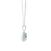 Dije con cadena en oro blanco de 14K con diamante de 0.14CT y esmeralda de 0.62CT