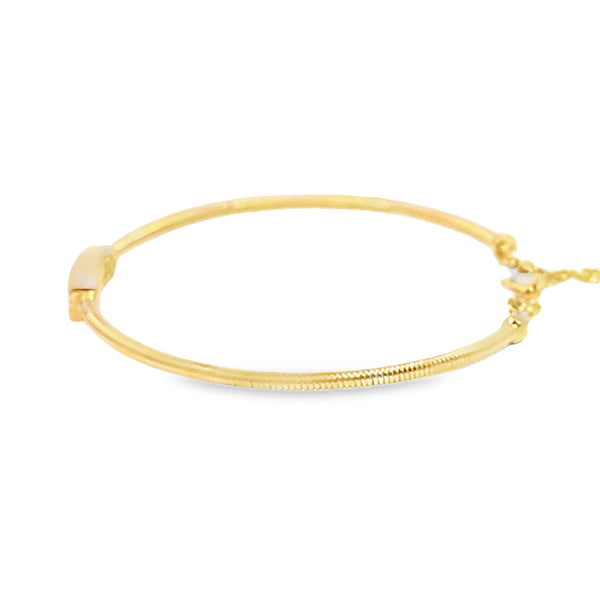 Brazalete en oro amarillo de 14K con diamante de 0.15CT