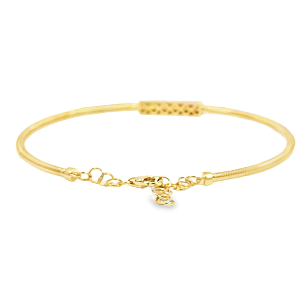 Brazalete en oro amarillo de 14K con diamante de 0.15CT