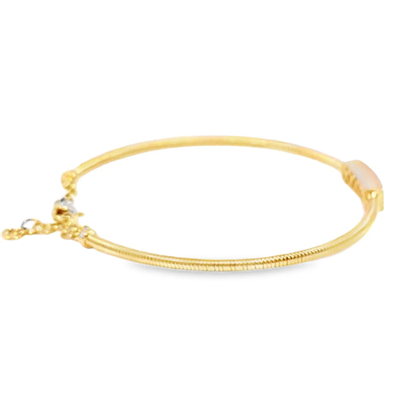 Brazalete en oro amarillo de 14K con diamante de 0.15CT