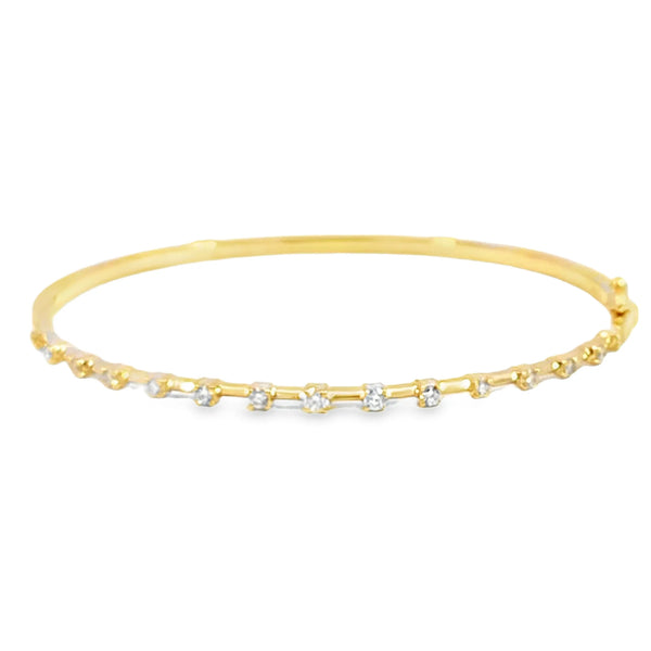 Brazalete en oro amarillo de 14K con diamante de 0.39CT