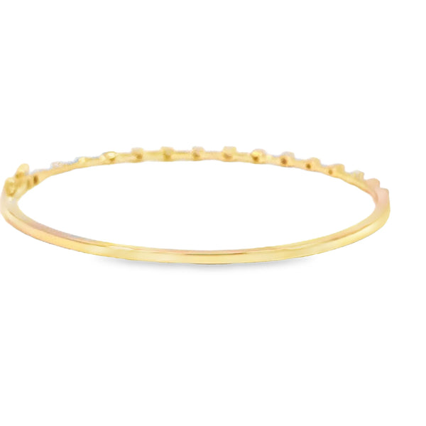 Brazalete en oro amarillo de 14K con diamante de 0.39CT