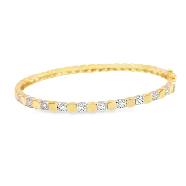 Brazalete en oro amarillo de 14K con diamante de 0.34CT