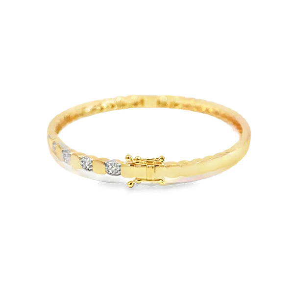 Brazalete en oro amarillo de 14K con diamante de 0.34CT