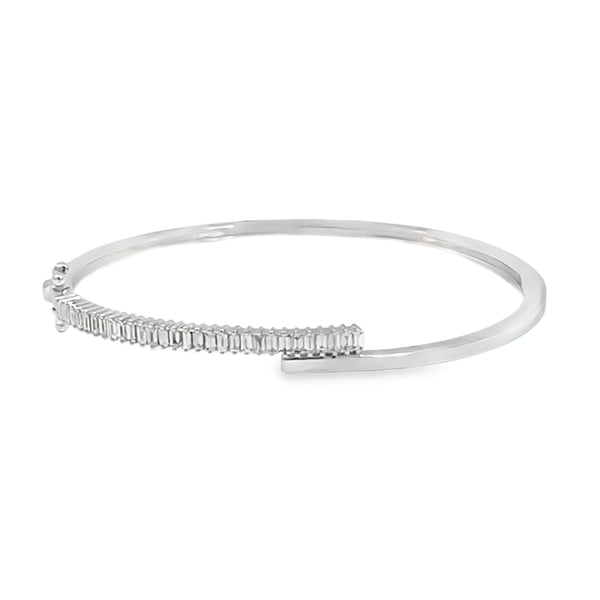 Brazalete en oro blanco de 14K con diamante de 0.65CT
