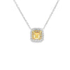 Dije con cadena en oro blanco de 18K con diamante de 0.41CT y piedra FY de 0.57CT