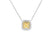 Dije con cadena en oro blanco de 18K con diamante de 0.41CT y piedra FY de 0.57CT