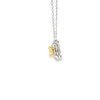 Dije con cadena en oro blanco de 18K con diamante de 0.41CT y piedra FY de 0.57CT