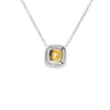 Dije con cadena en oro blanco de 18K con diamante de 0.41CT y piedra FY de 0.57CT
