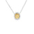 Dije con cadena en oro blanco de 14K con diamante de 0.38CT y piedra FY de 0.50CT