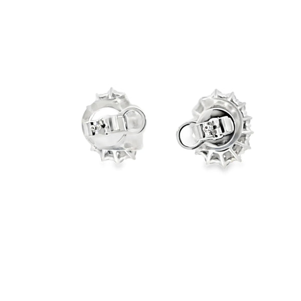 Aretes en oro blanco de 18K con diamante de 0.75CT y zafiro de 3.04CT