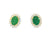 Aretes en oro amarillo de 18K con diamante de 0.76CT y esmeralda de 2.00CT