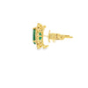 Aretes en oro amarillo de 18K con diamante de 0.76CT y esmeralda de 2.00CT