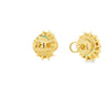 Aretes en oro amarillo de 18K con diamante de 0.76CT y esmeralda de 2.00CT
