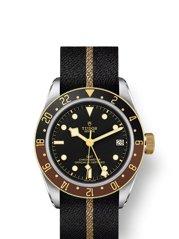 Reloj Tudor Black Bay Automático GMT de 41 mm en Acero y Oro con Correa de Tela