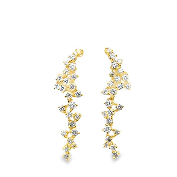Aretes en oro de 18K OA con diamantes de 2.04 ct colección Mimosa - Damiani