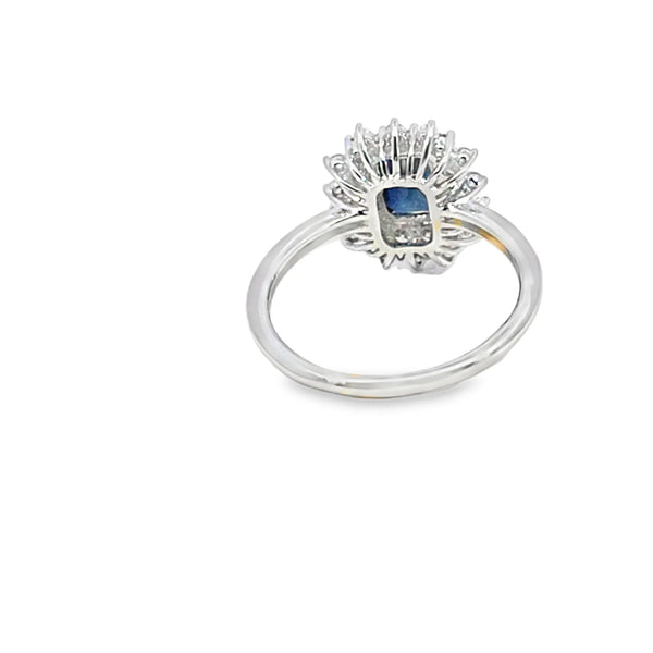 Anillo de dama en oro de 14K OB con zafiros de 1.10 ct y 0.60 ct diamantes