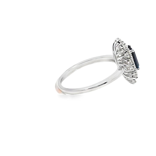 Anillo de dama en oro de 14K OB con zafiros de 1.10 ct y 0.60 ct diamantes