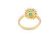 Anillo de dama en oro de 14K OA con esmeraldas de 1.10 ct y 0.60 ct diamantes