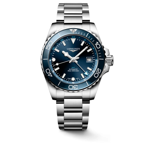 Reloj Longines HydroConquest en acero automático 41 mm GMT con carátula azul