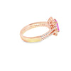Anillo de dama en oro de 14K con diamante de 0.62 ct y zafiro rosa de 0.75 ct