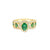 Anillo de dama en oro de 14K OA con diamante de 0.74 ct y esmeralda de 1.37 ct