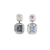 Aretes en oro de 14K OB con diamantes de 1.69 ct y zafiros de 2.66 ct